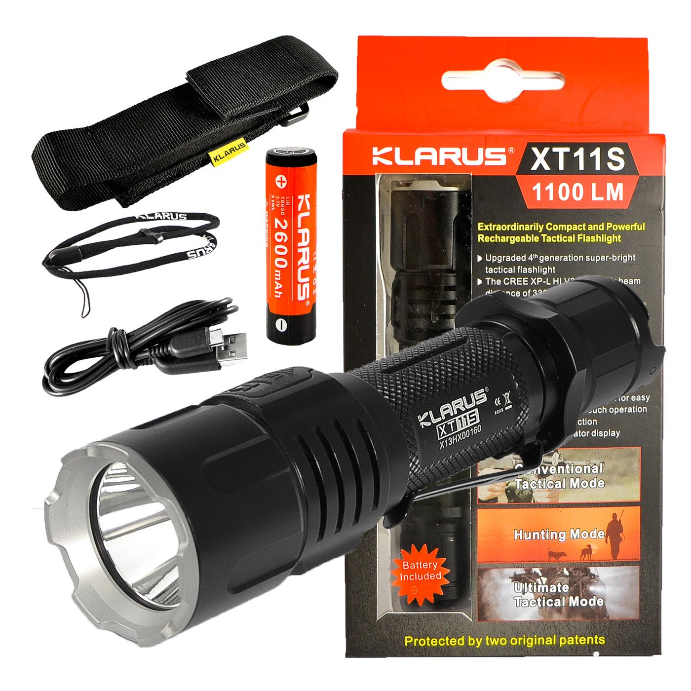 Amazon | Klarus XT11-S 100ルーメン USB充電式 タクティカル懐中電灯